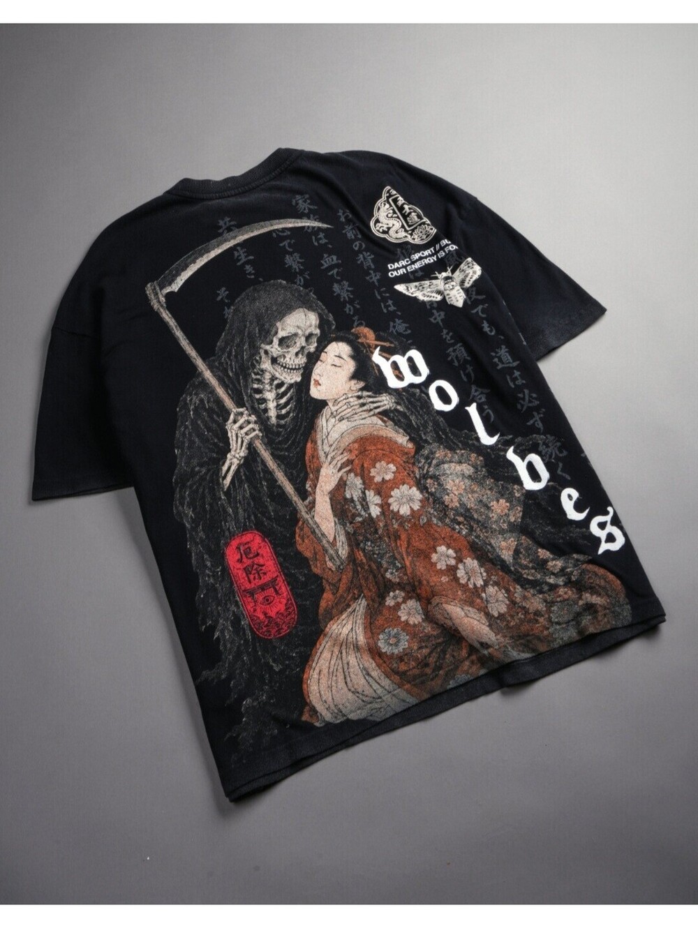 Darc Sport Bushido Shinigami'S Embrace Premium Oversized Tee in Black